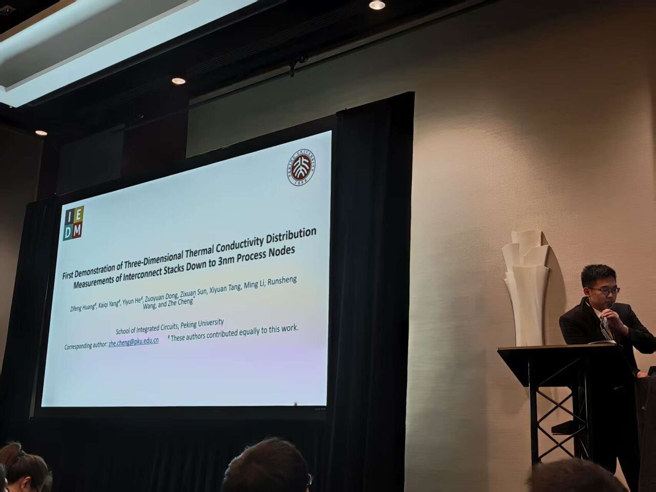 Presenting the group's IEDM 2025 paper on interconnect thermal tomography